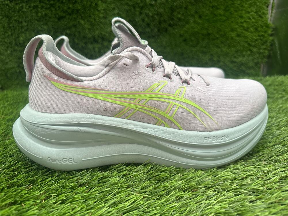 Asics Gel-Nimbus 28 1012B899 Athletic Sneaker Women's 7.5 Gray Knit Gym Jogging